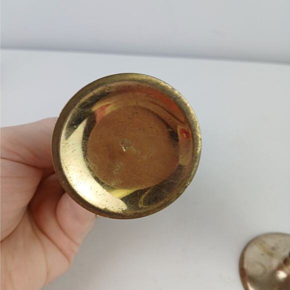 Dirigold Sweden Vintage Brass Modernist Bud Vases Pair of 2 MCM - Picture 5 of 5